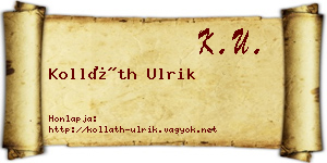 Kolláth Ulrik névjegykártya